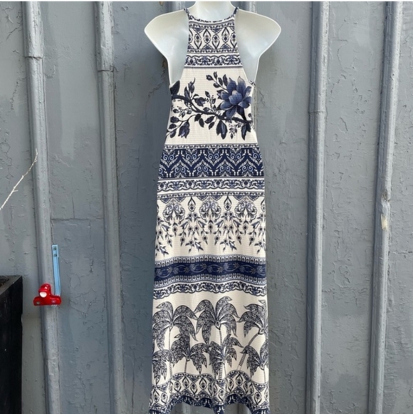 Farm Rio Ribbed Paisley Print Maxi Dress, size Small - Picture 3 of 13